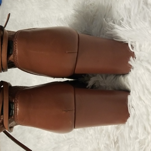 Stuart Weitzman Veruka Leather Lace Up Boots Size 36.5 Color Dark Tan - Picture 9 of 15